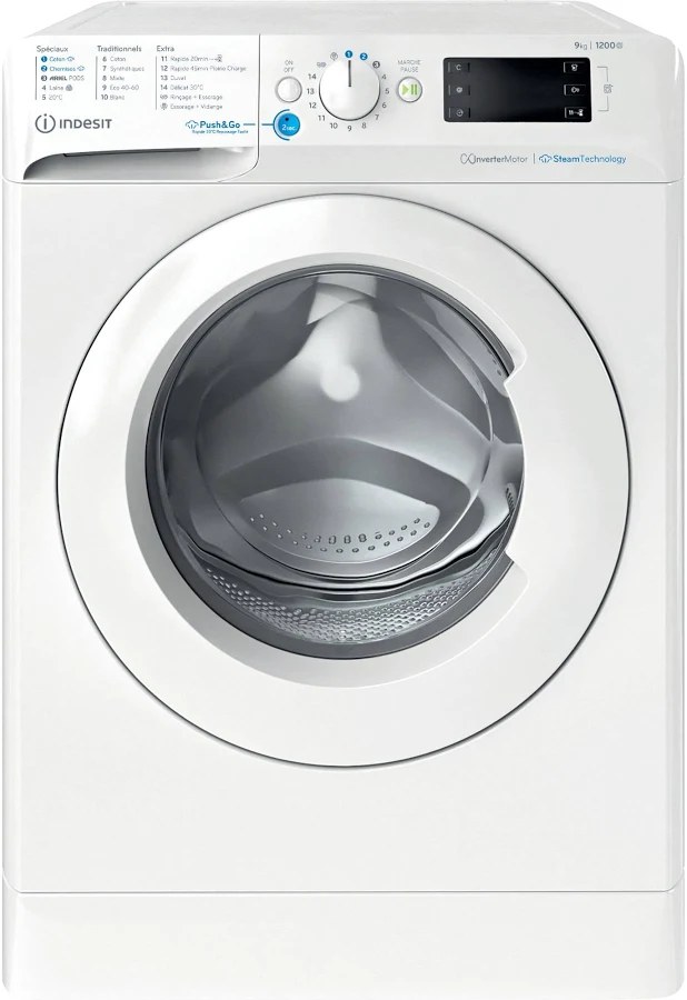 Frontlader Waschmaschine Indesit BWE91296XWVFR 9 kg